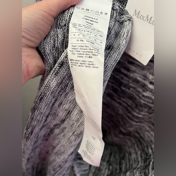 New MaxMara Leisure Biglia Marbled Navy Blue Knit Midi Dress Size Medium - Picture 9 of 10